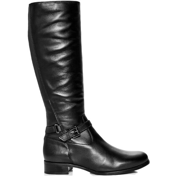 La Canadienne Sunday Women Size 6.5 Black Leather Stacked Heel Knee-High Boots